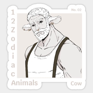 cow - 12 zodiac animals Sticker